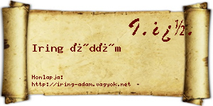 Iring Ádám névjegykártya